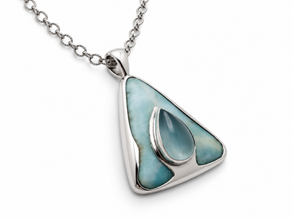Larimar & Aquamarine Sterling Silver Necklace