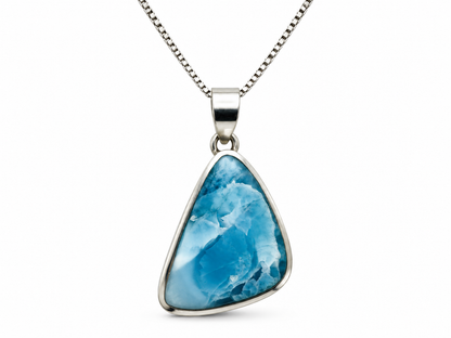 Larimar necklace front view on white